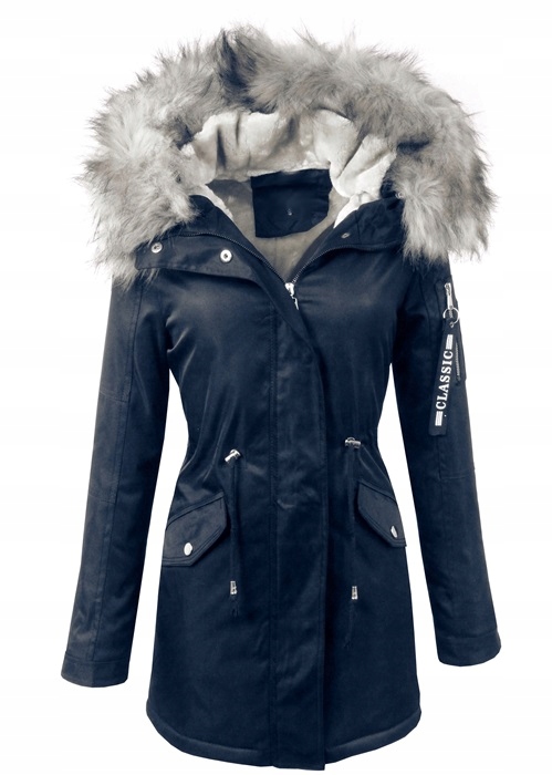 Kurtka Parka Zimowa Ciepła Futerko + KOLORY + Kaptur z kapturem