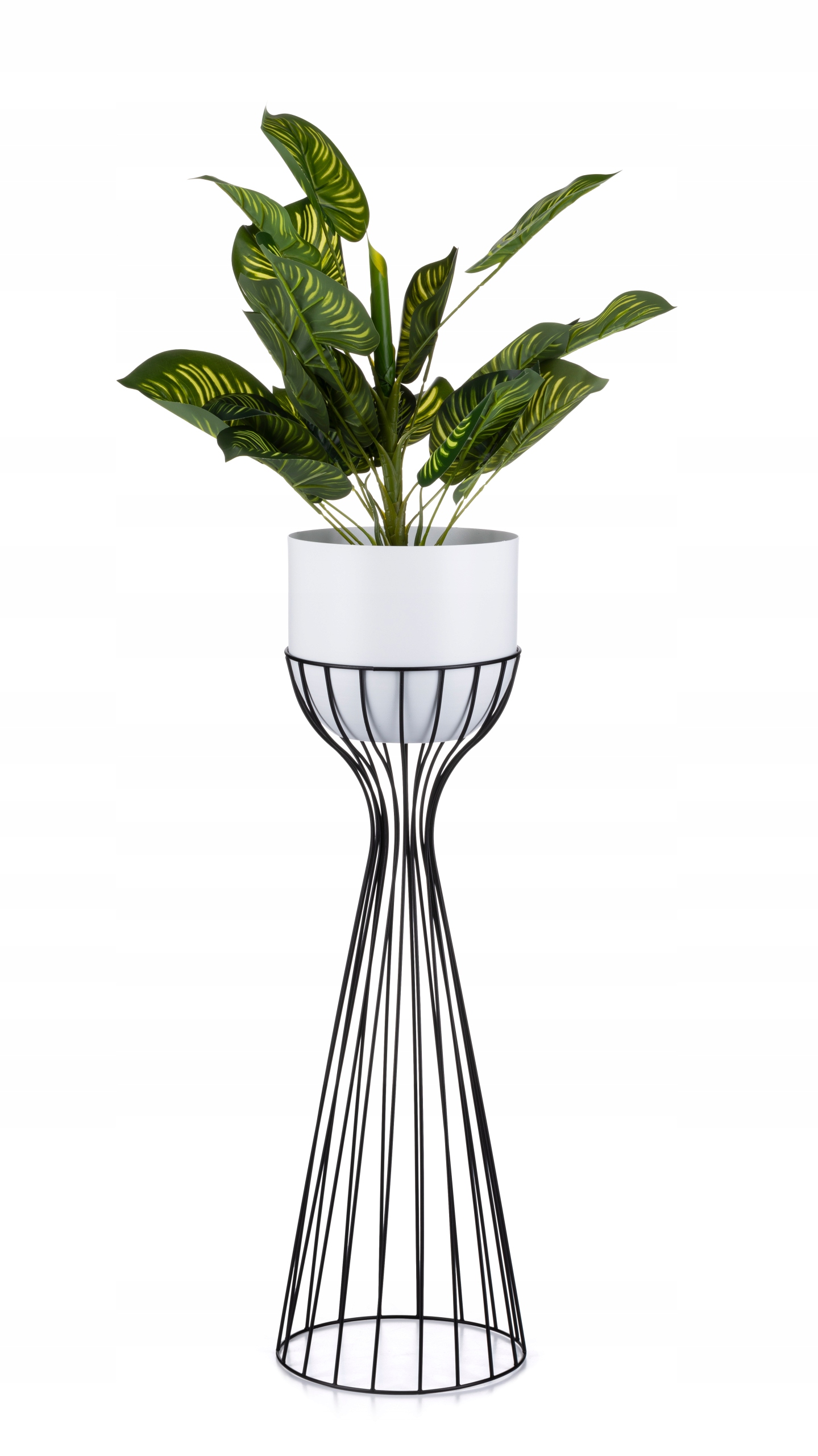 

Metalowy kwietnik stojący 68cm czarno biały Loft