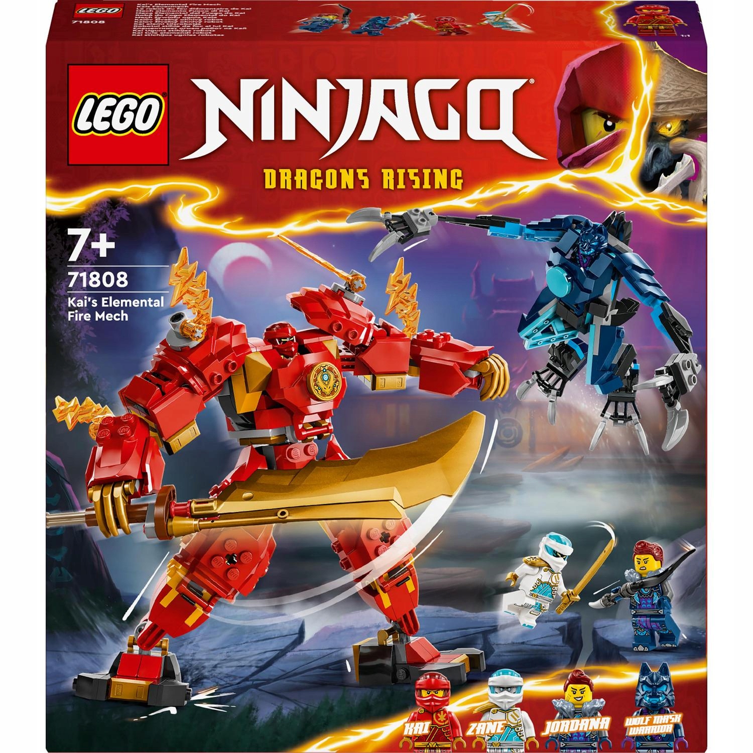 Lego Ninjago Pohyblivý mech Kaiova ohnivého živlu 71808 4 Figurky Zane Jordana