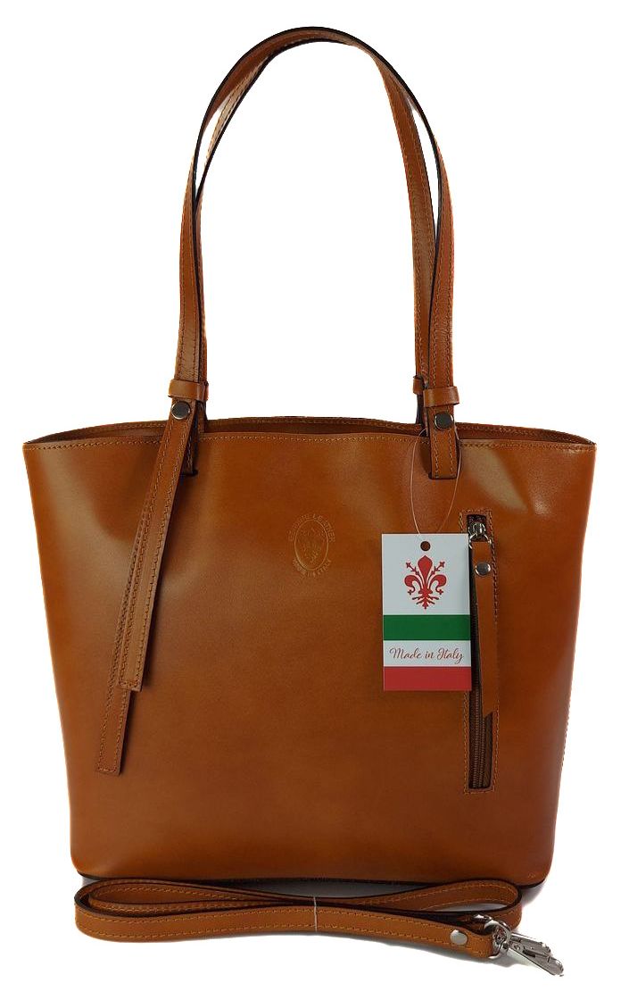 

Włoski skórzany kuferek na ramię do ręki A4 Camel