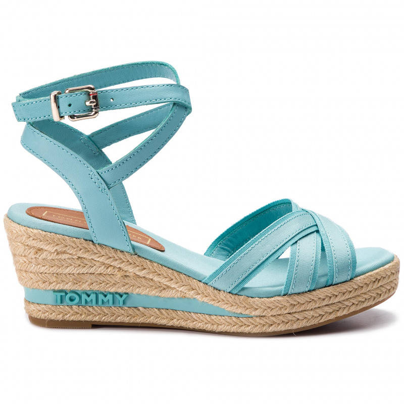 Espadryle TOMMY HILFIGER FW0FW04055 Turkusowy Stan opakowania oryginalne
