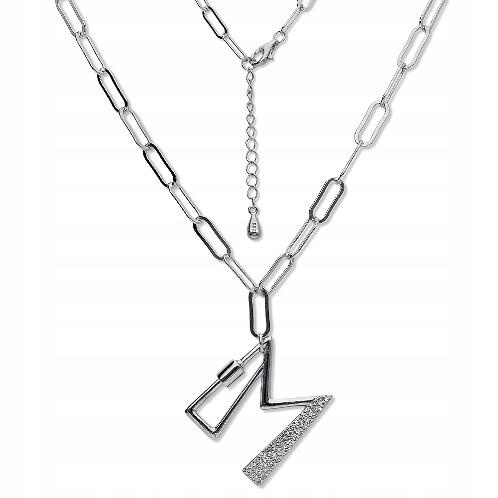 Stříbrný náhrdelník Ag 925 s písmenem „M“ N05141