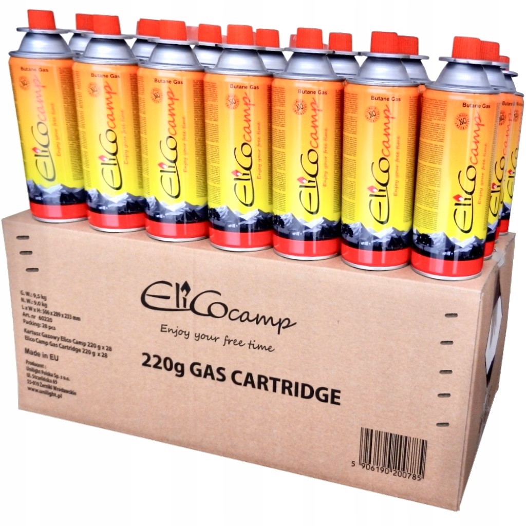 

Gaz Kartusz Nabój Gazowy Elico Camp 393 ml 28x
