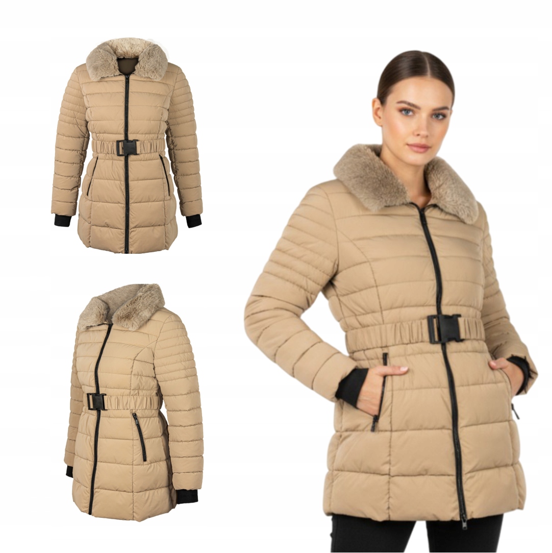 Zimní bunda s kožešinou Chalet béžová L