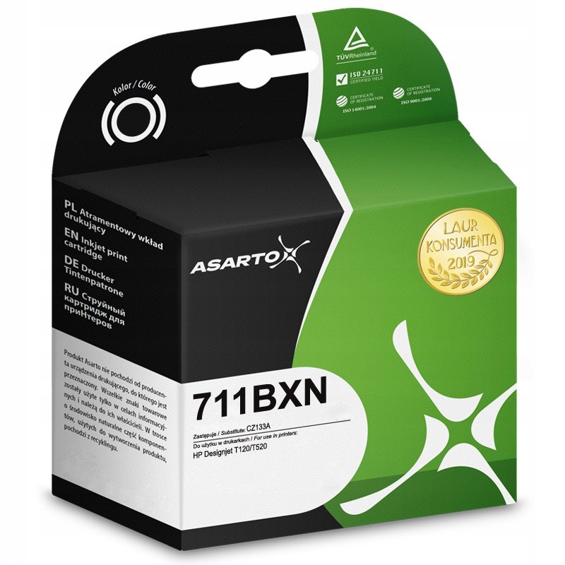 

Tusz Asarto do Hp 711BXN CZ133A 80 ml black