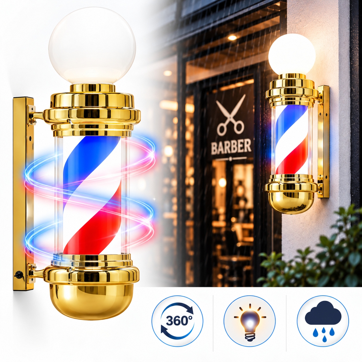 Stropní Svítidlo sloupek barberská led lampa barberský barber znak reklama obývací pokoj 68 cm