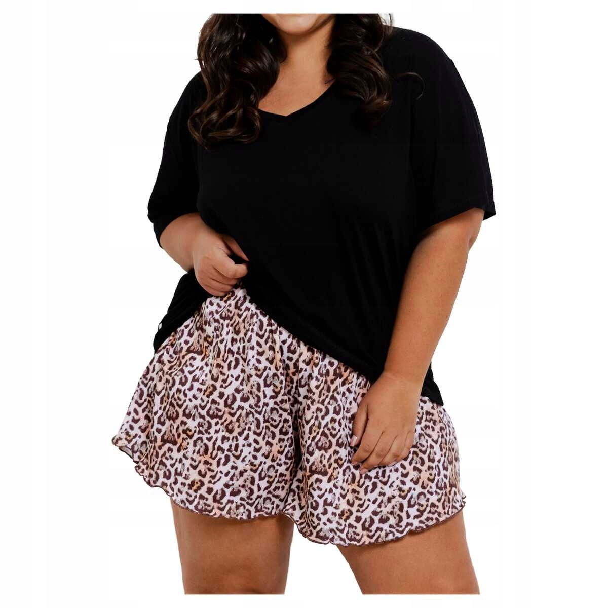 Taro Dámské pyžamo z viskózy s krátkým rukávem Esti 3360 01 černé 3XL