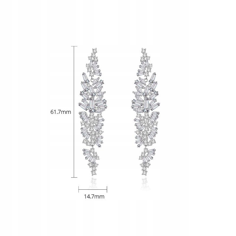 Kolczyki ślubne wiszące z kryształkami stal szlachetna KSL89 Kod producenta KSL88