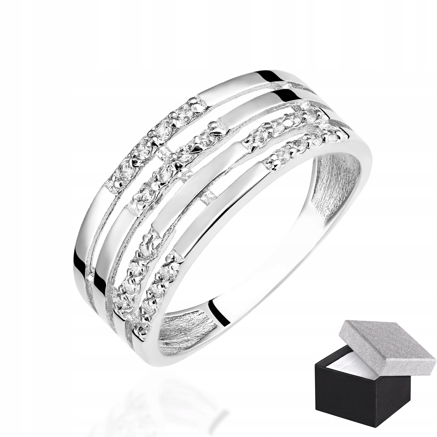 Prstýnek Široký 925 S Kameny, Plochý, Konkrétní Vzor VEL.20