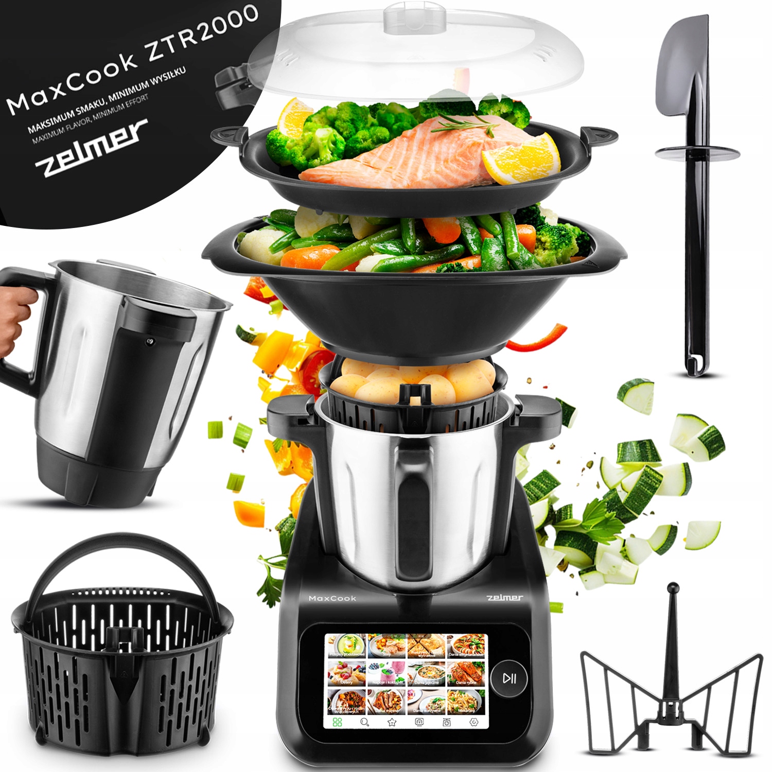 Smart Robot Kuchenny Zelmer Wielofunkcyjny MIX WiFi Komplet 7 Cali 1200W