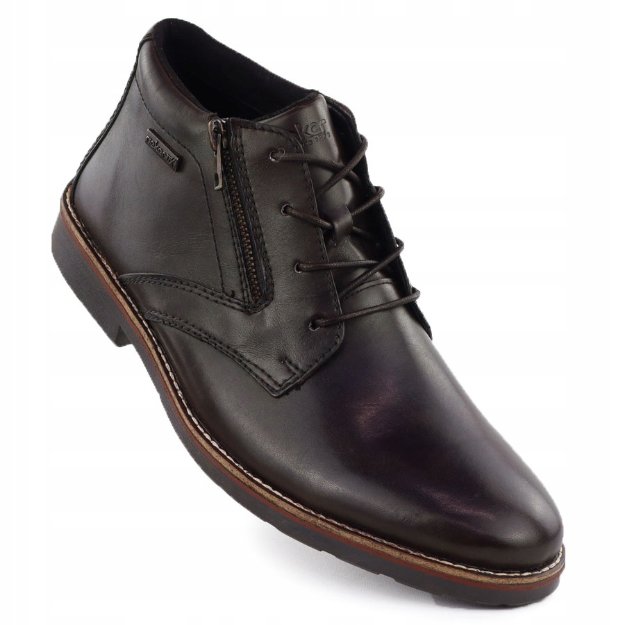 Kožené kotníkové boty kotníkové boty tmavě hnědé Rieker 15324-25 40