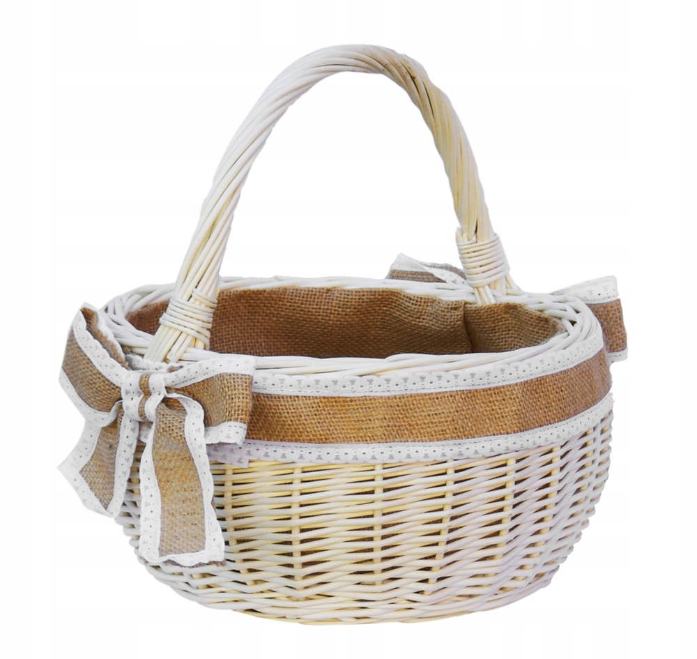 Wiklinowy koszyk prezentowy / upominkowy - biały