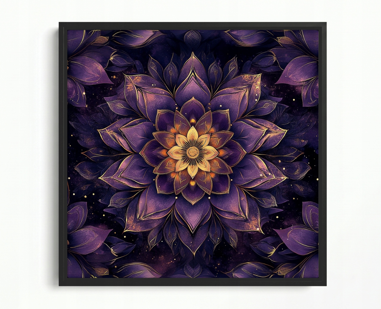 Obraz Rám Americký Box Mandala Harmonie Zen Meditace Energie Květina 50x50