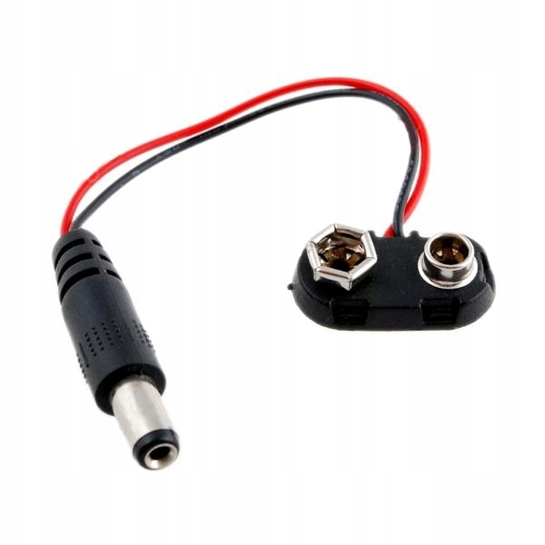 

Zatrzask na baterie 9V 6F22 kijanka wtyk 2,1/5,5mm