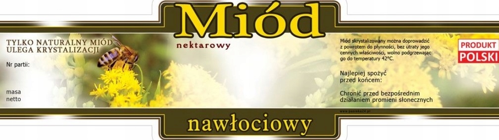 

Etykieta ozdobna na miód Nawłociowy 100 szt
