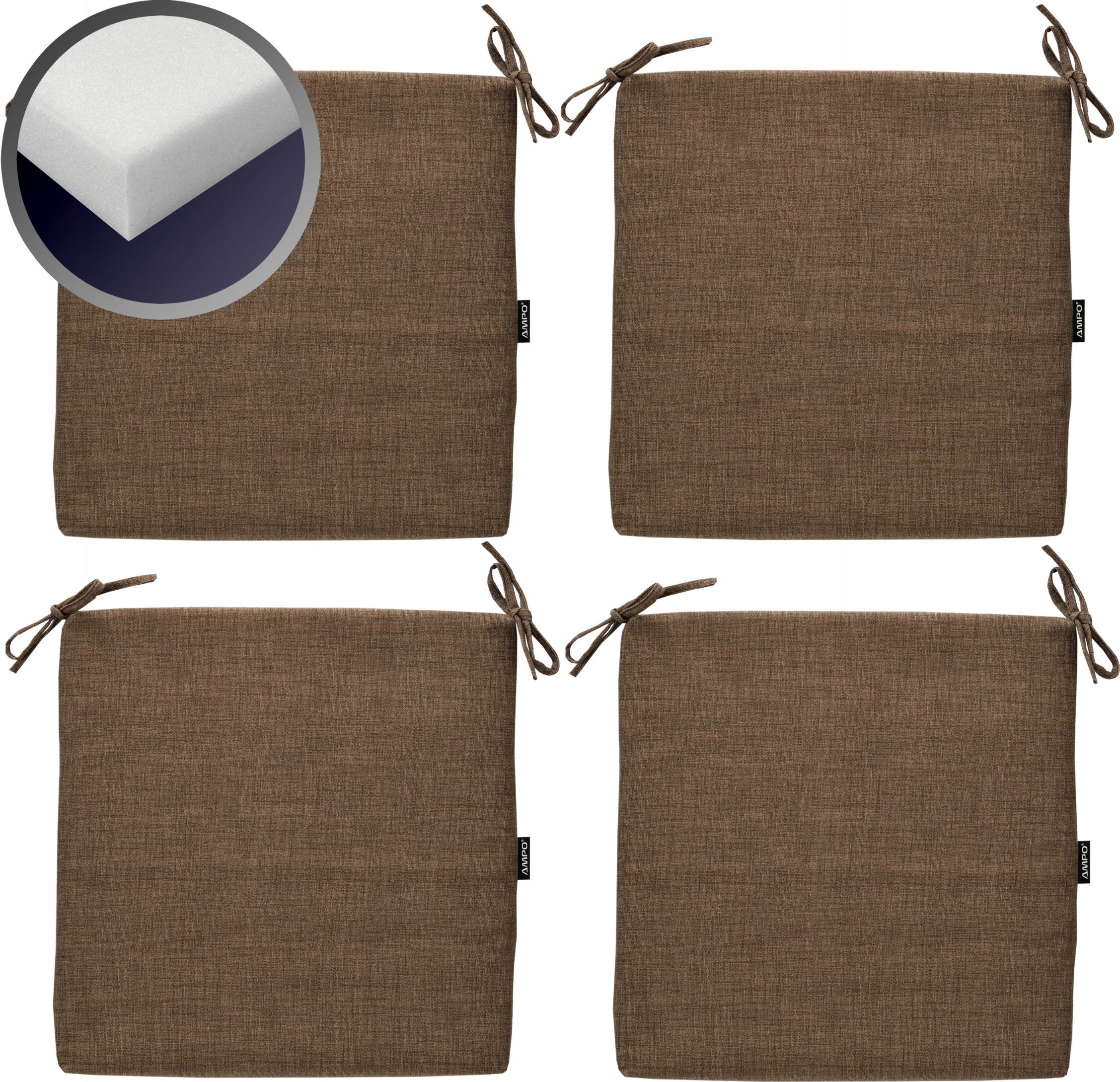 Набор подушек для стула 40x40, коричневый