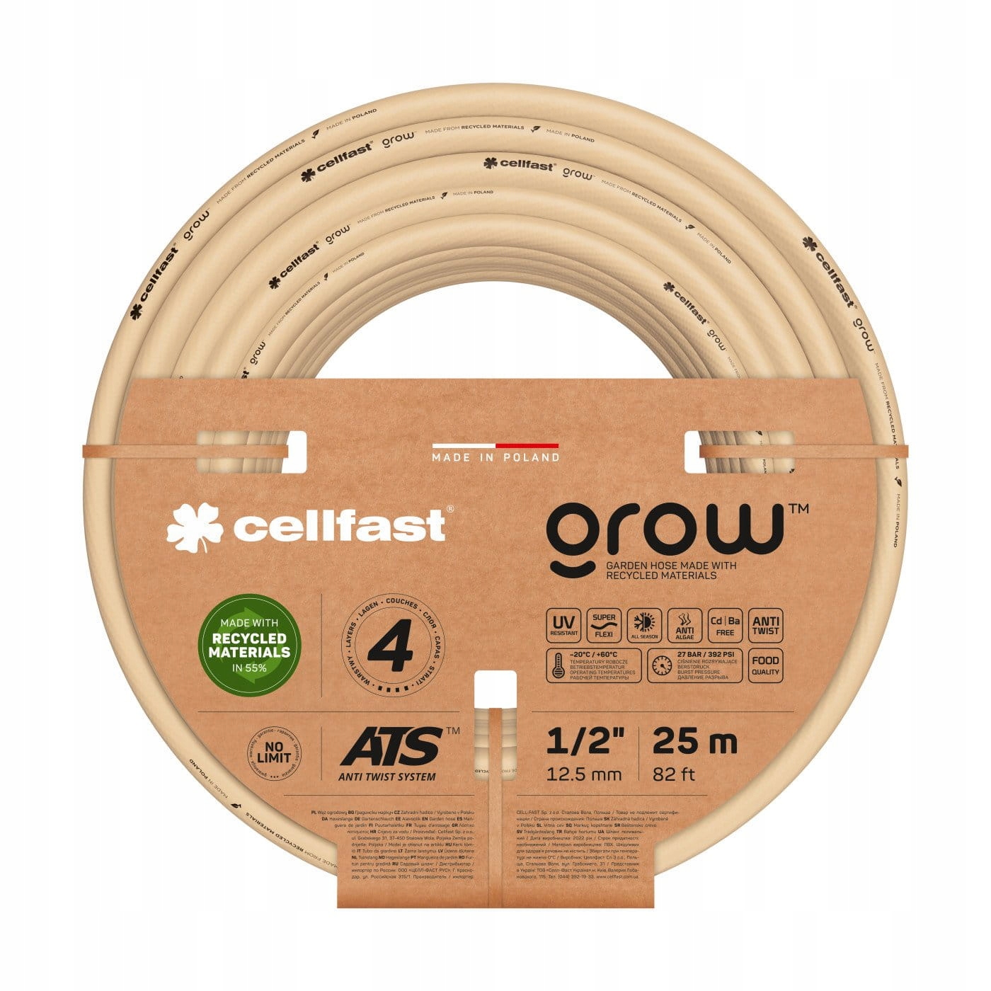 Wąż Ogrodowy Cellfast 4 Warstwy 1/2" 25 Mb