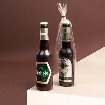 Dárek k narozeninám Jmeniny Láhev Pivo z belgické čokolády