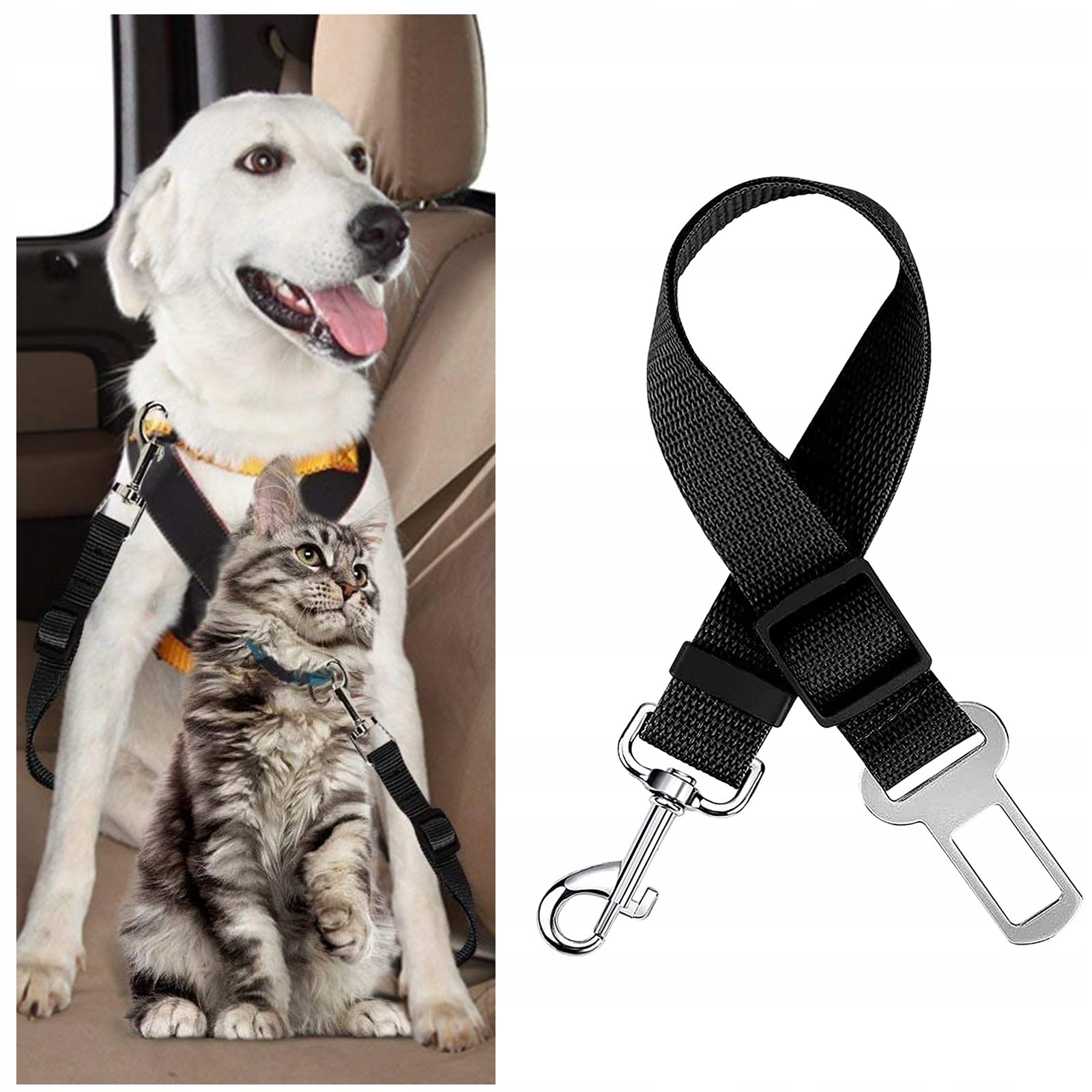 Hundegurt Nastavitelný bezpečnostní pás pro psy a kočky do auta
