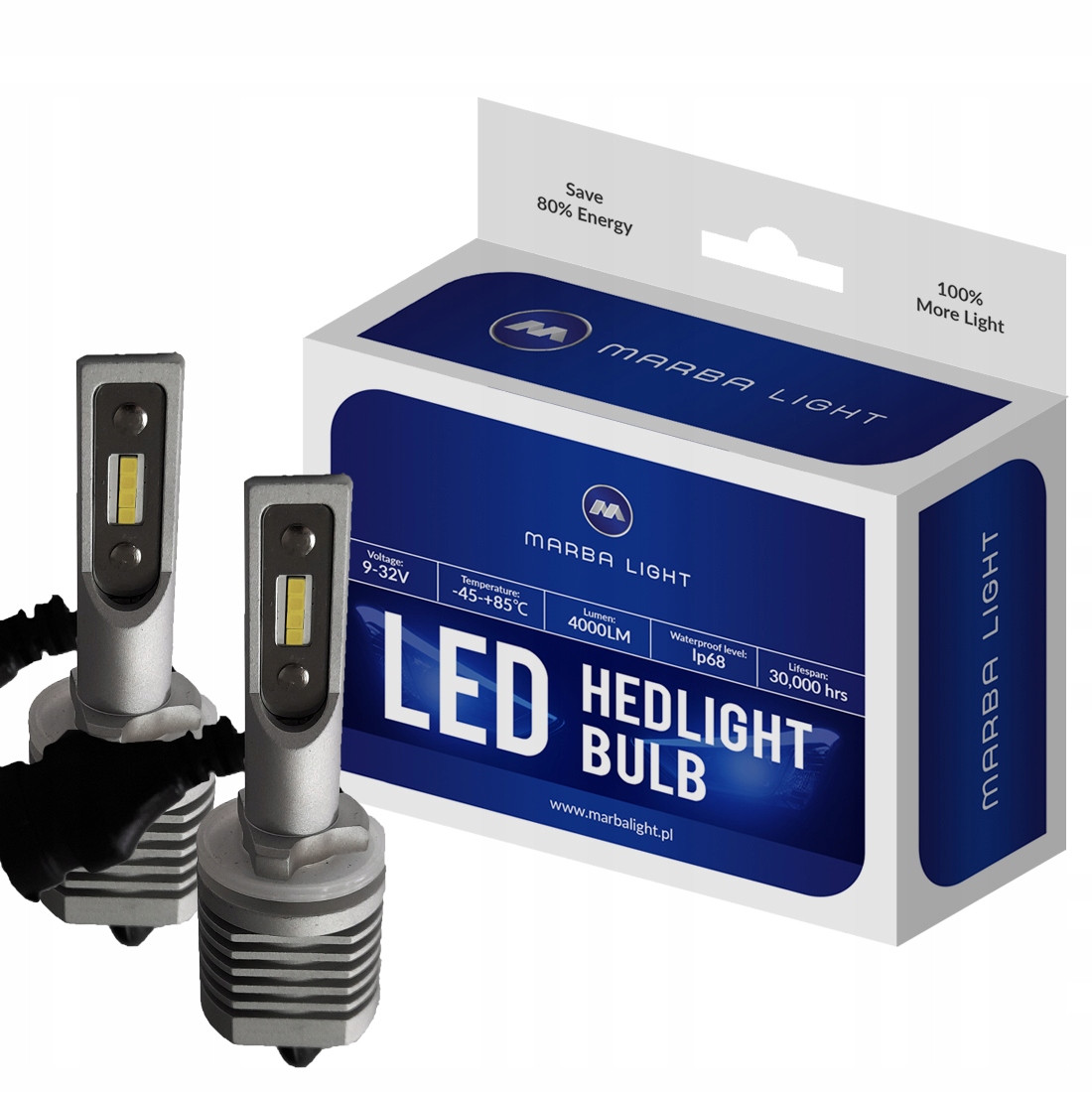 Led žárovky H27W 881 ML12H27 Sada Silné Bílé Mlhové Světlo