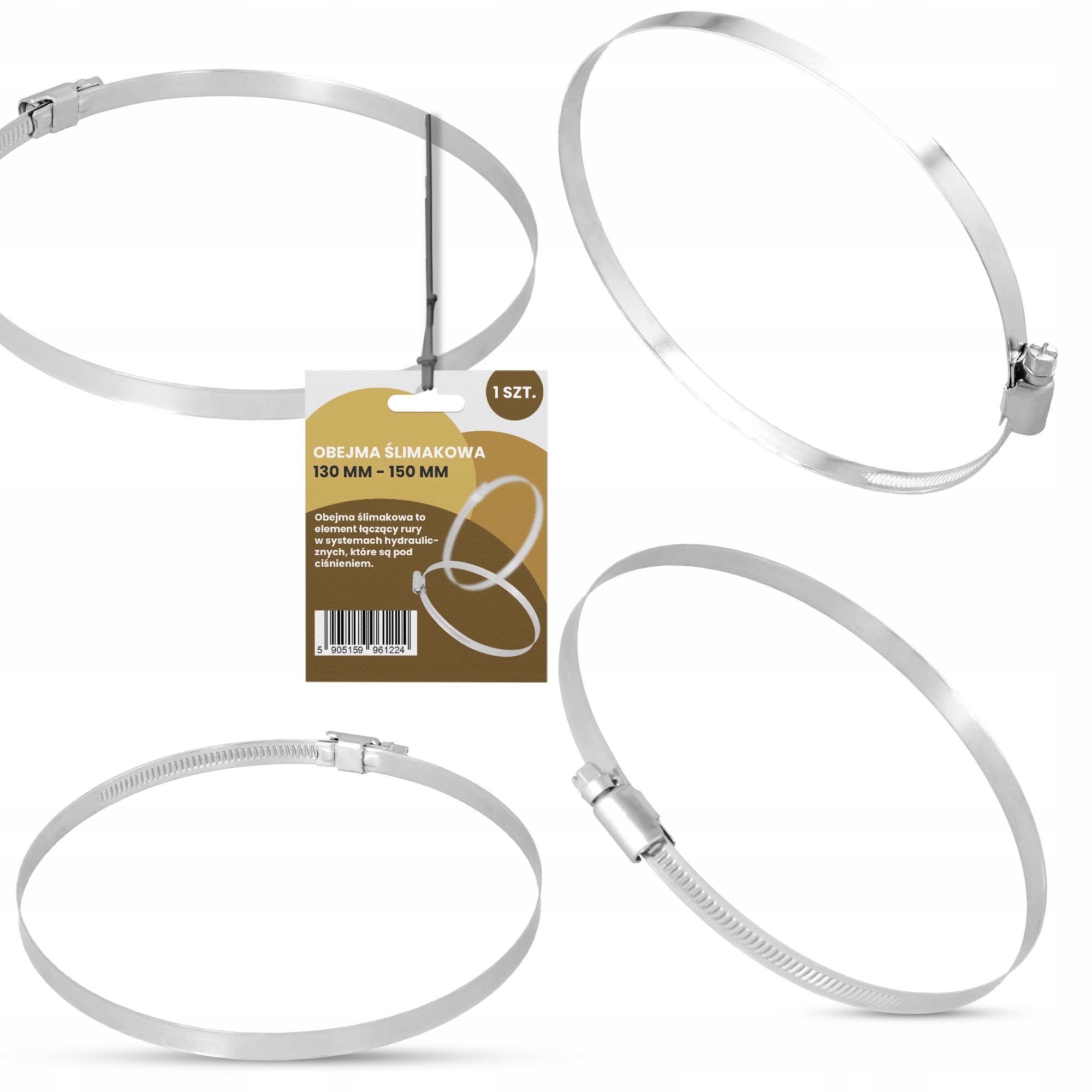 

Obejma Zaciskowa Opaska Stalowa Uchwyt 130-150 mm