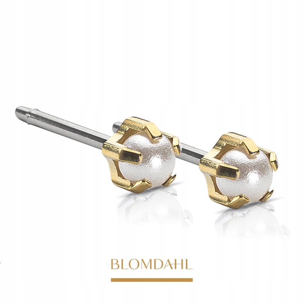 Hypoalergenní Náušnice Blomdahl Tiffany Perla Bílá 4 mm