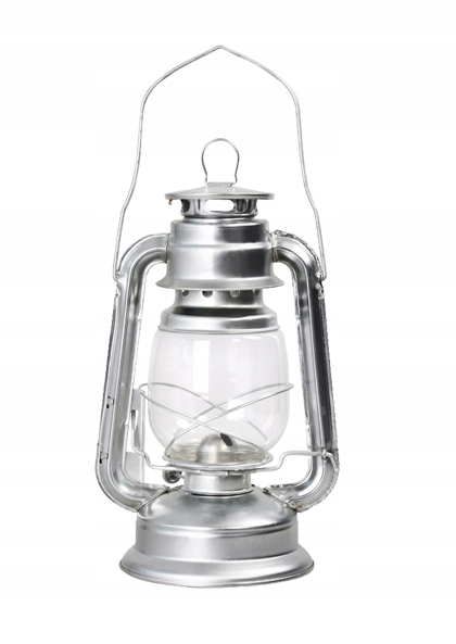 

Lampa Naftowa Z Uchwytem Srebrna 31 CM