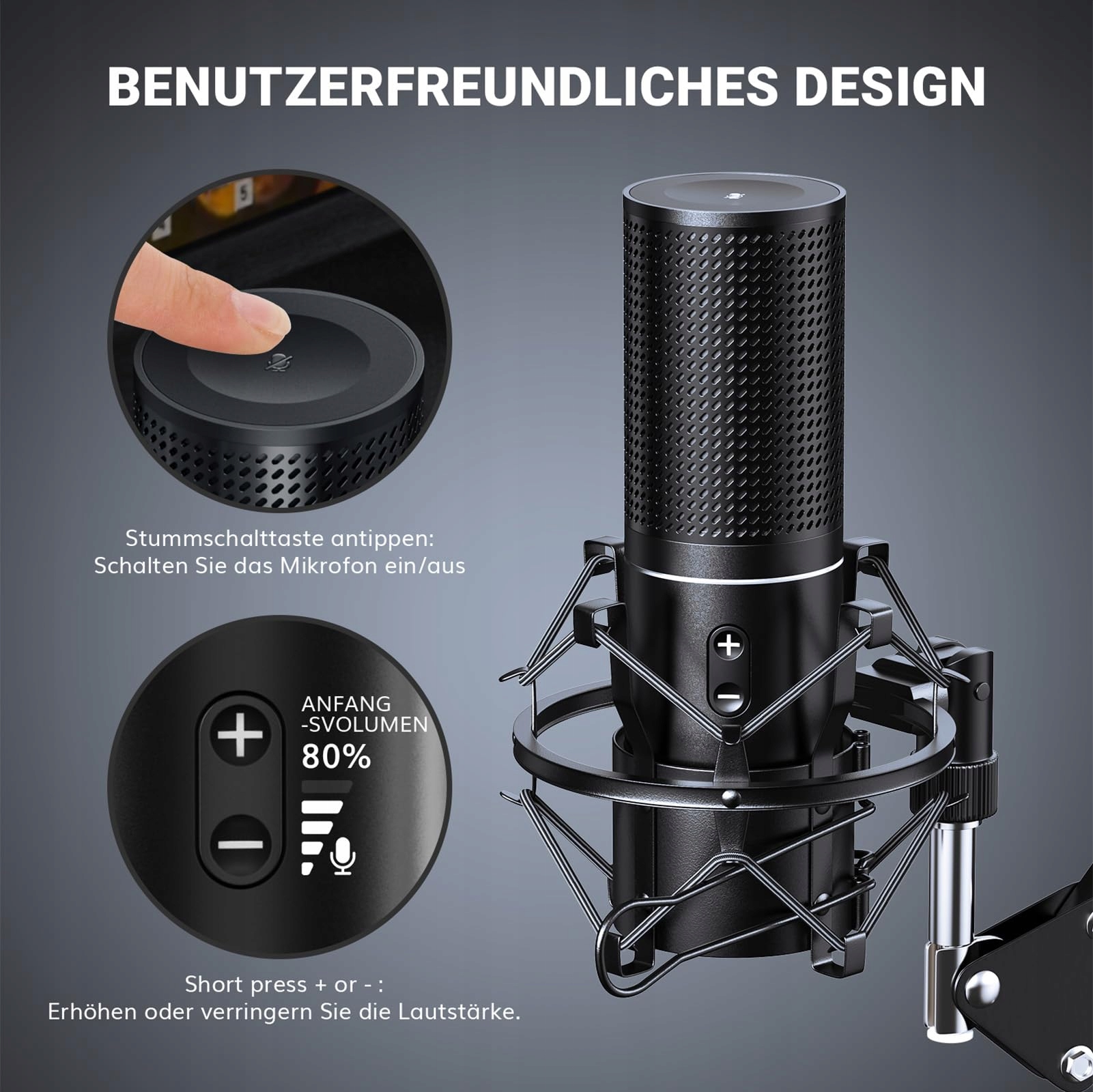 TONOR Mikrofon Gaming USB PC Podcast Kondensator Zestaw do Streamingu — miniatura 5