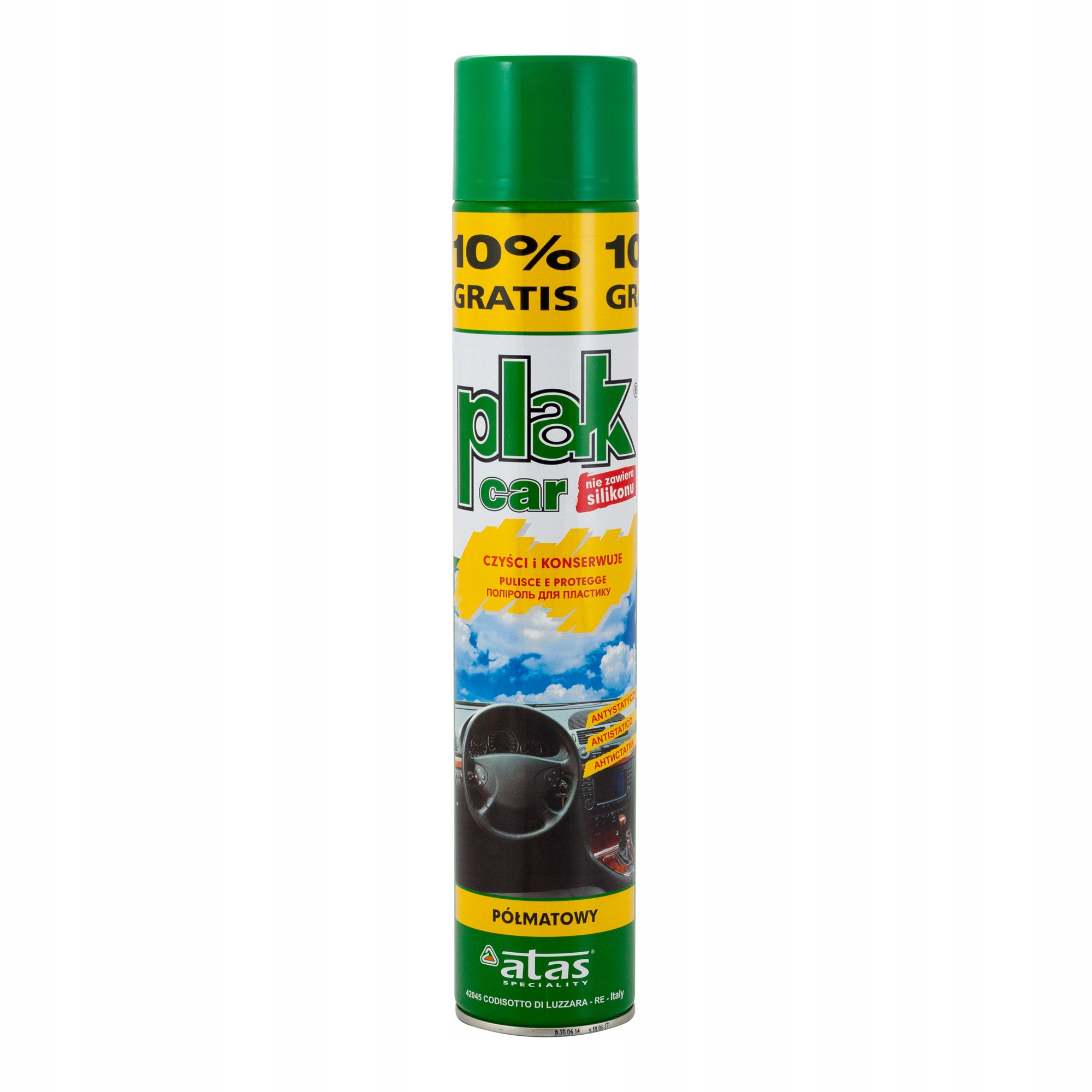 Atas Plak Półmat 750ml Plak Satyna Do Kokpitu Plastików Bez Silikonu