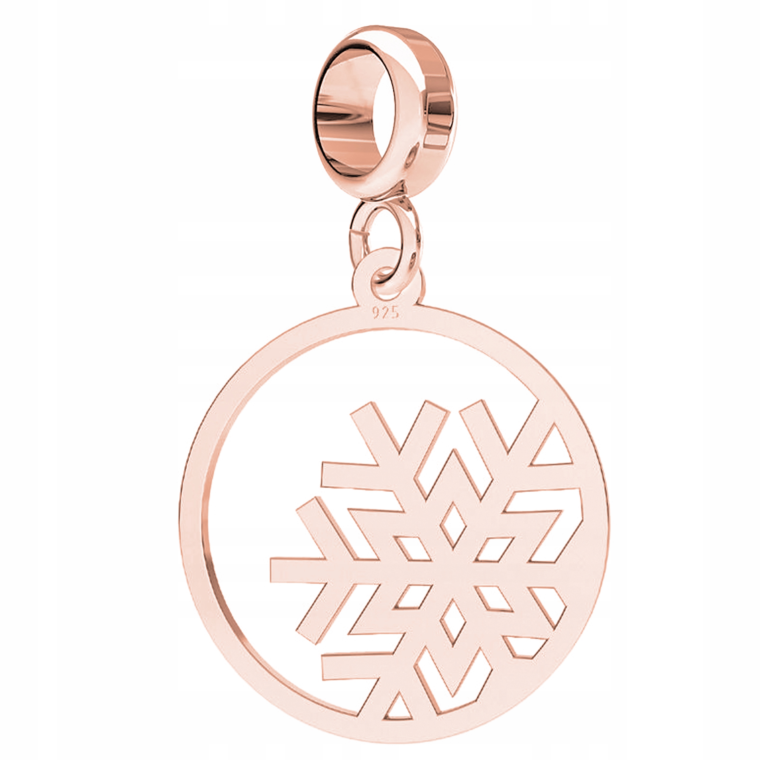 Přívěsek Vločka Zima růžové zlato S925