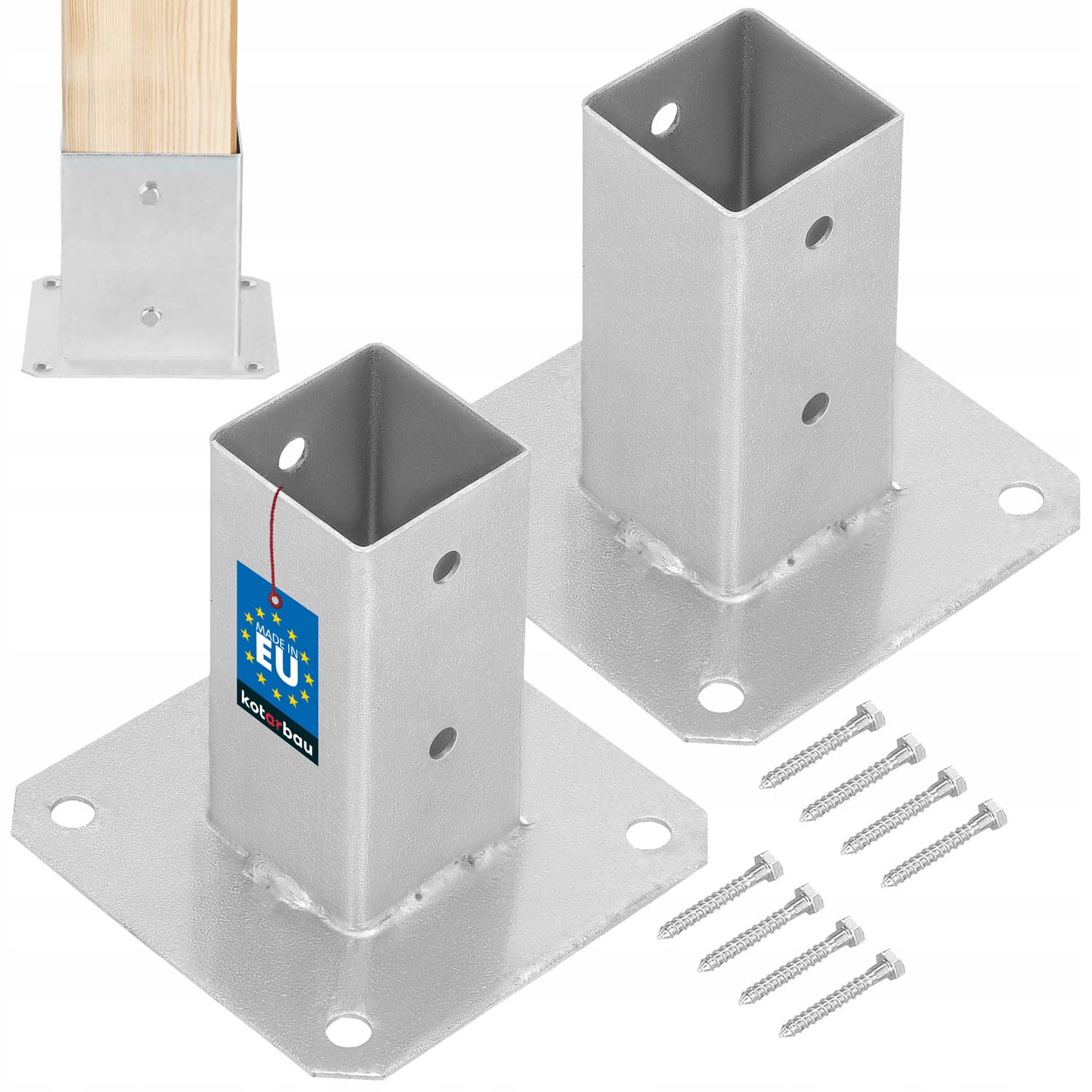 ZESTAW 2x PODSTAWA STOPKA SŁUPA PRZYKRĘCANA 50X50 mm WSPORNIK KOTWA STALOWA