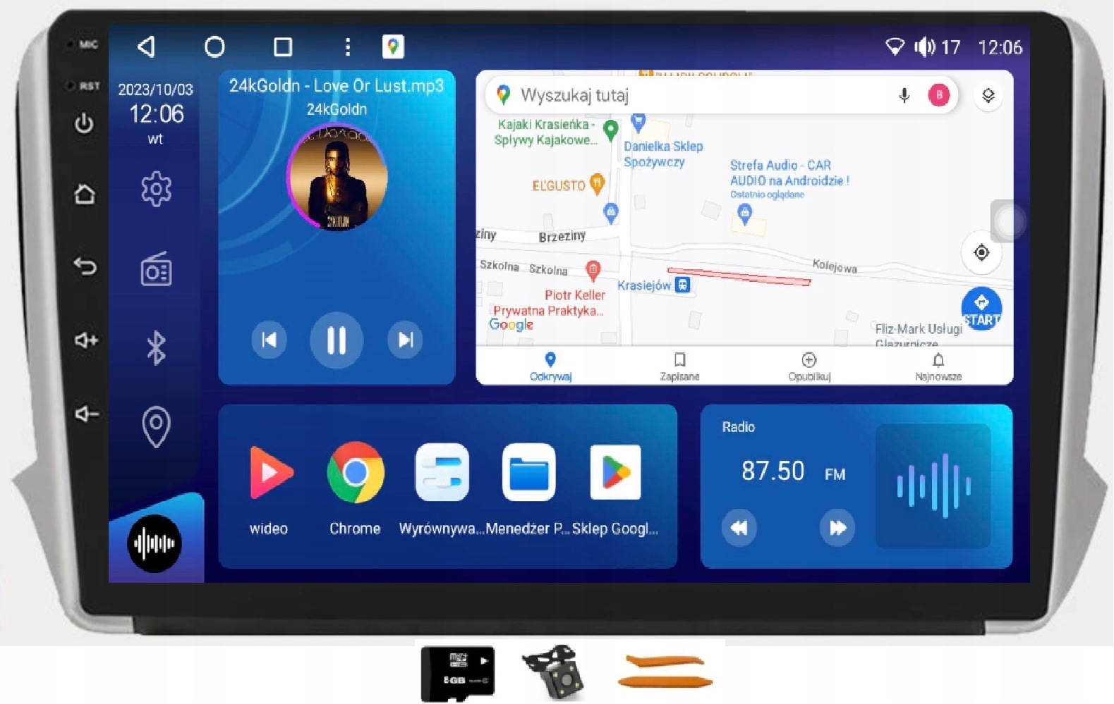 Radio Android Navigácia Peugeot 208 12-18 4/64GB Lte 4G CarPlay Gps