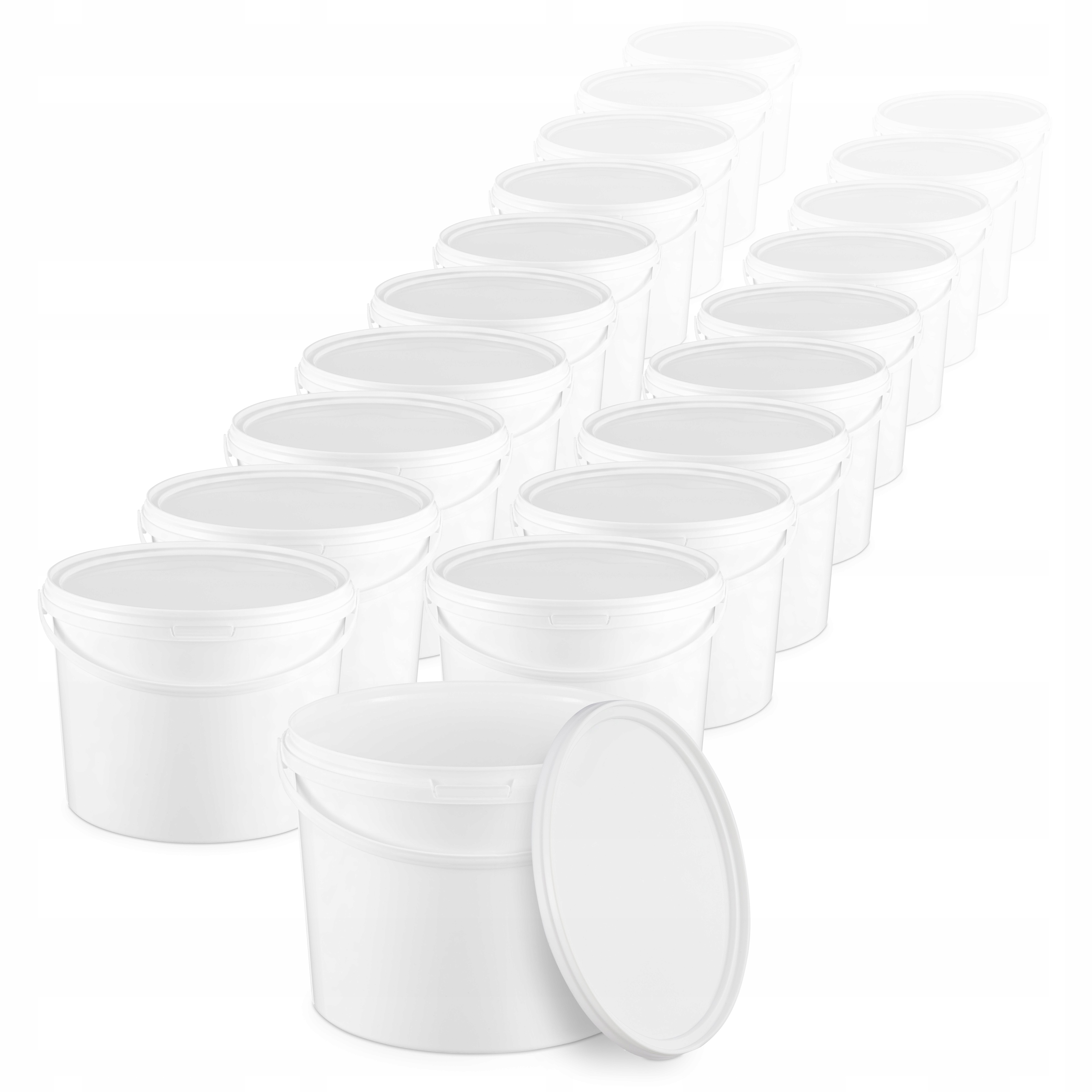 100 x Plastové vědro 10 L Bílé na Potraviny