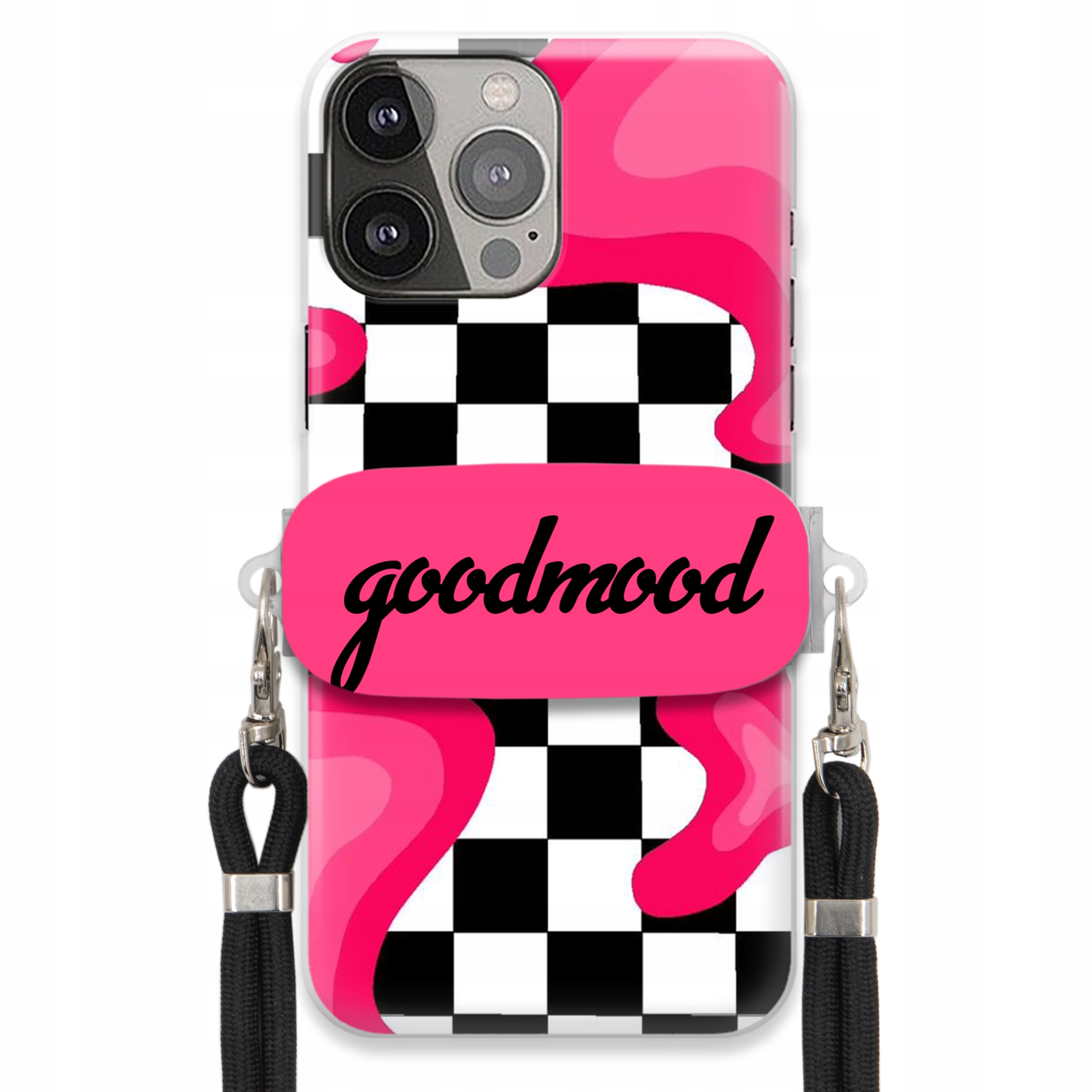 Puzdro Pre iPHONE 13 Pro Max Set Case Držiak Na Vodítko Čierny For Teen Splash