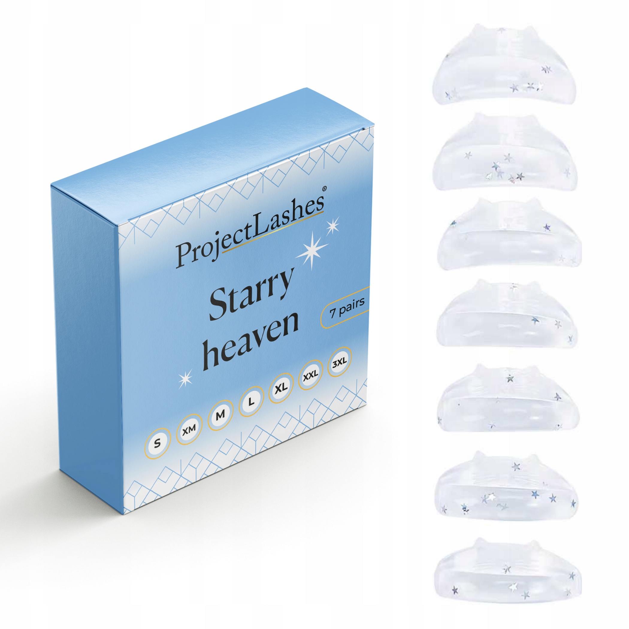 Silikonowe wałeczki wałki do liftingu rzęs ProjectLashes Starry Heaven 7par