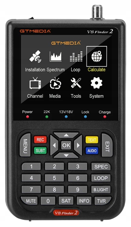 Miernik Sygnału Satelitarnego SAT DVB-S2 HD Podgląd Obrazu LCD FREESAT V8