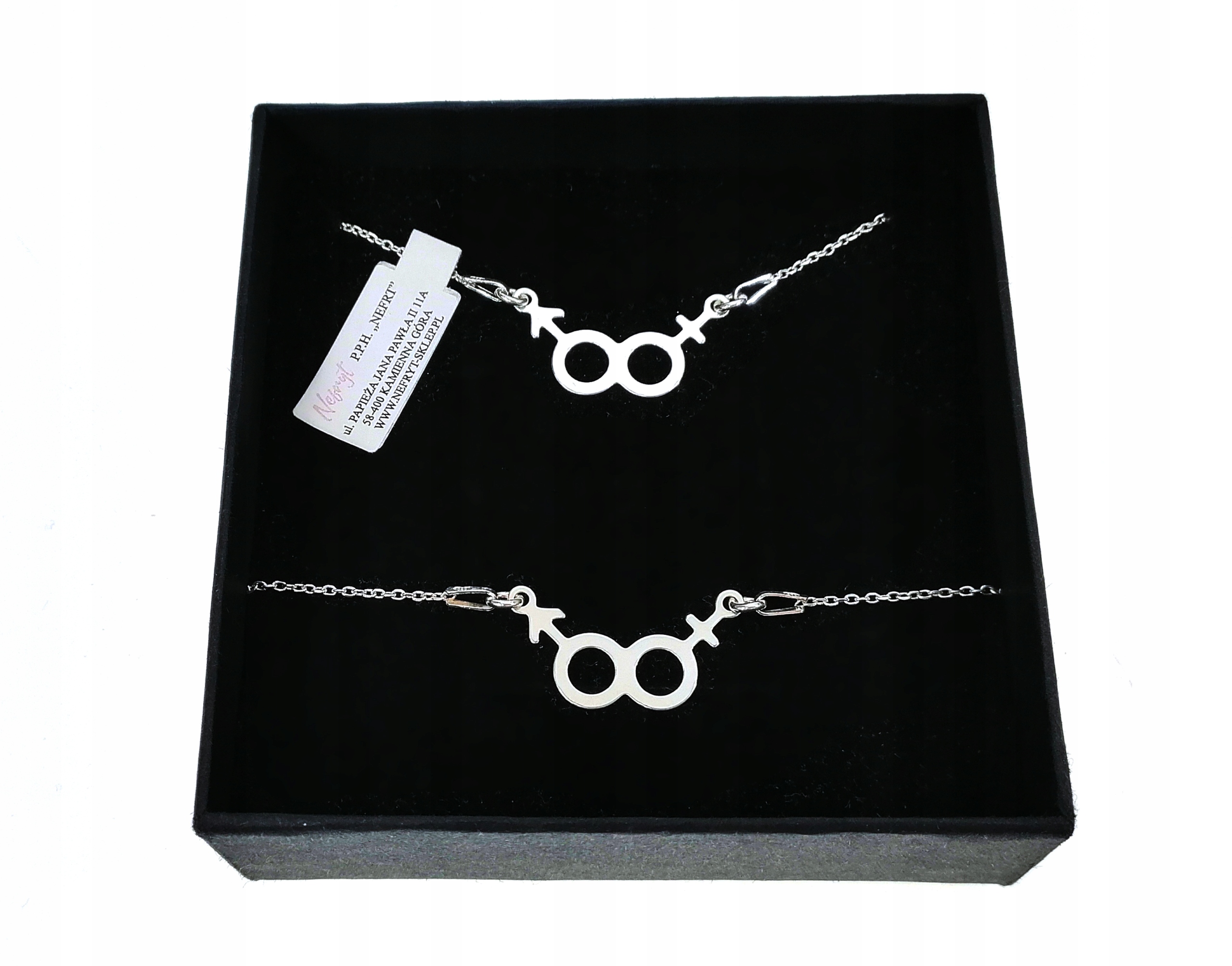 

Komplet biżuterii srebrnej znak men woman srebro