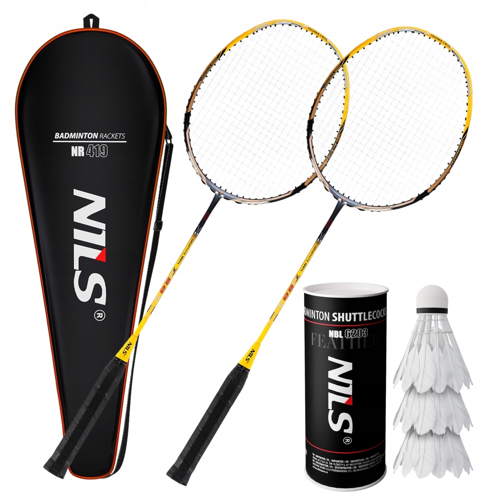 Sada Grafitové rakety v obalu Míčky na badminton Nils