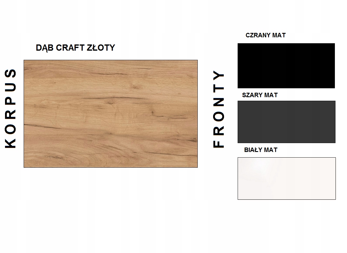 SZAFKA RTV LUNA 140 DĄB CRAFT ZŁOTY / POŁYSK / MAT Kolekcja Luna