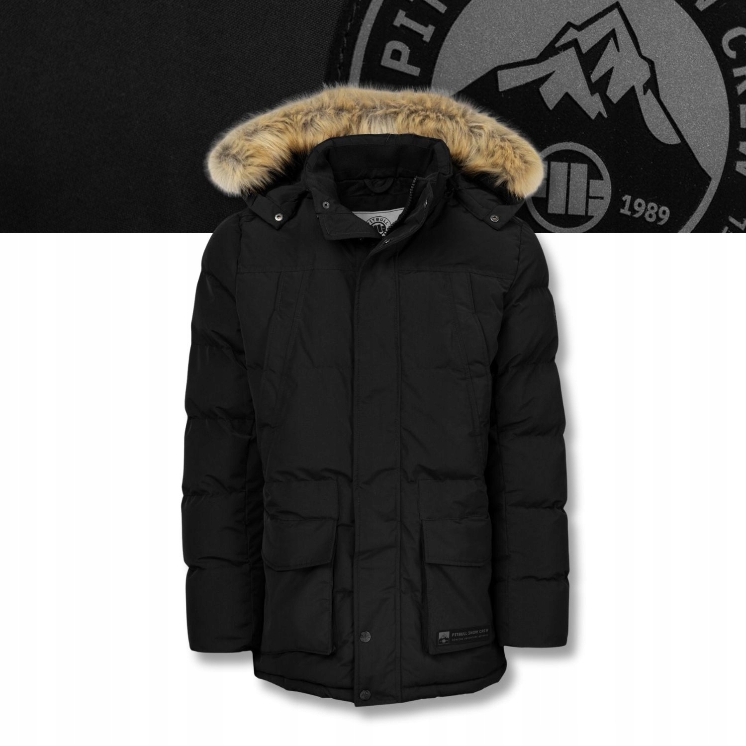 Pánská Zimní bunda Parka s odnímatelnou kapucí Pitbull Zateplená Forest