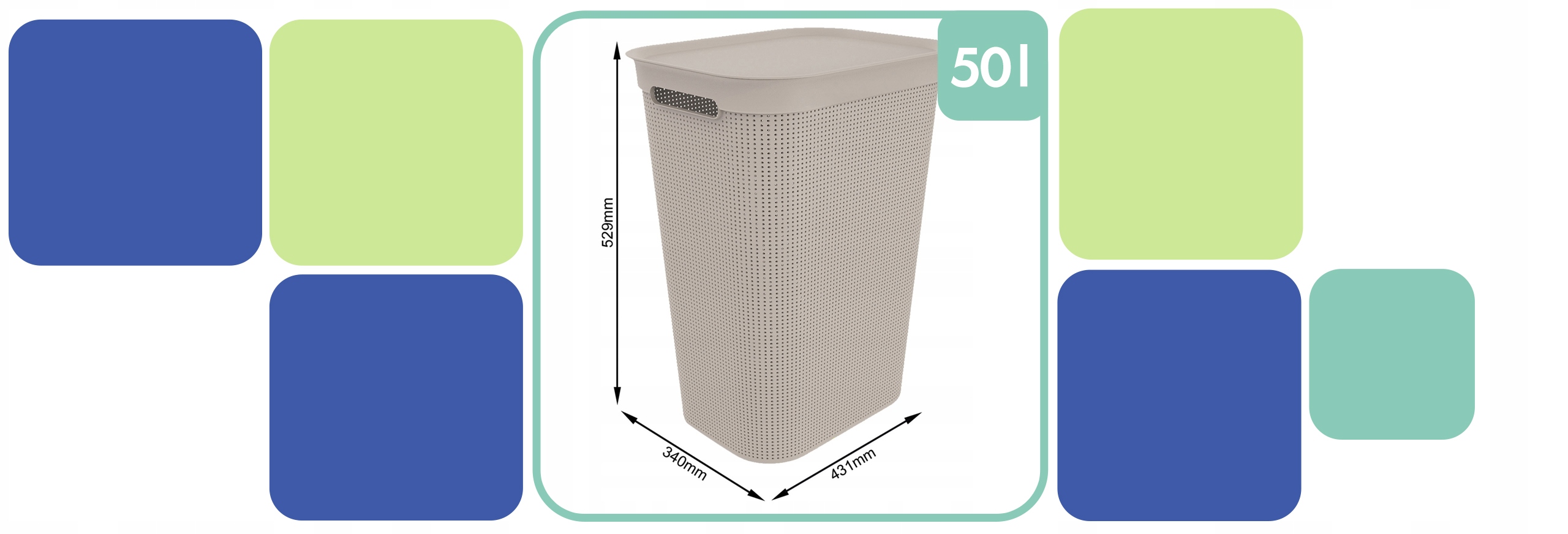 Kosz na pranie Rotho BRISEN 50l Szerokość produktu 43.1 cm