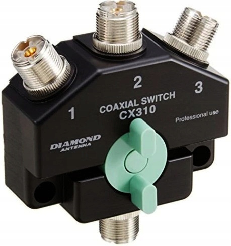 Przełącznik antenowy Diamond CX310A 3-pozycyjny (0-800MHz) gniazda Pl M
