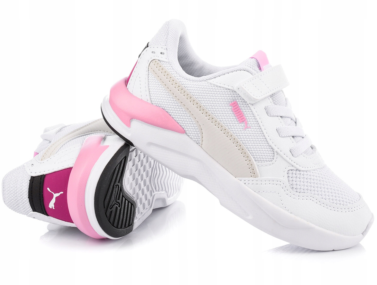 PUMA BUTY SPORTOWE DZIECIĘCE MŁODZIEŻOWE RZEPY 34 Kolor biały