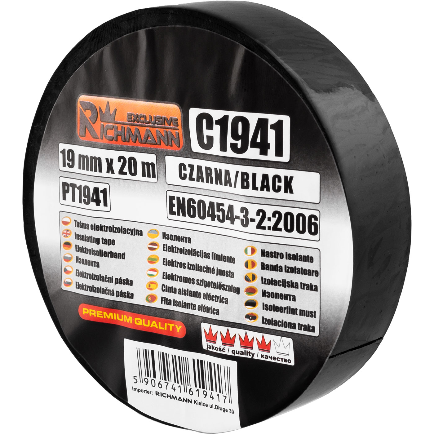 Richmann Taśma izolacyjna czarna 19mm x 20m 10 szt.
