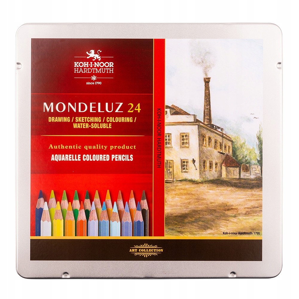 Mondeluz 3724/24 umělecké pastelky krajina v plechovém pouzdře 24 ks