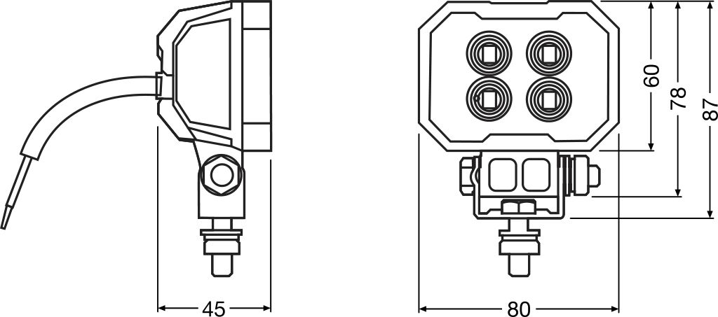 lampa robocza OSRAM LEDriving Rect WL VX80-WD LEDWL110- WD Numer katalogowy części LEDWL110-WD