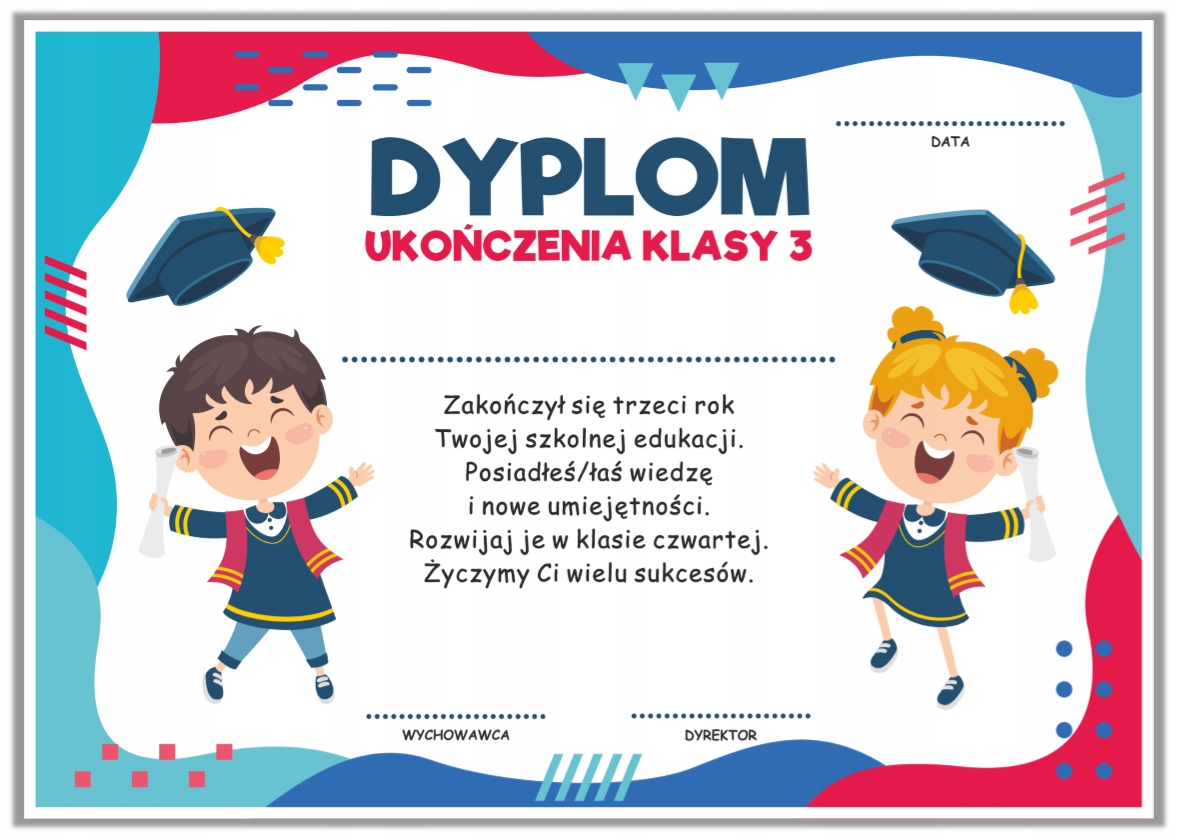 

Dyplom: Ukończenia klasy 3 (wzór 13)