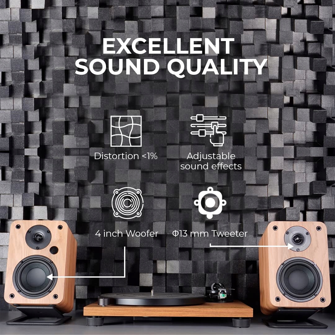 VULKKANO A4 ARC Głośniki Aktywne Bluetooth 5 HDMI USB Czarny Design — miniatura 4