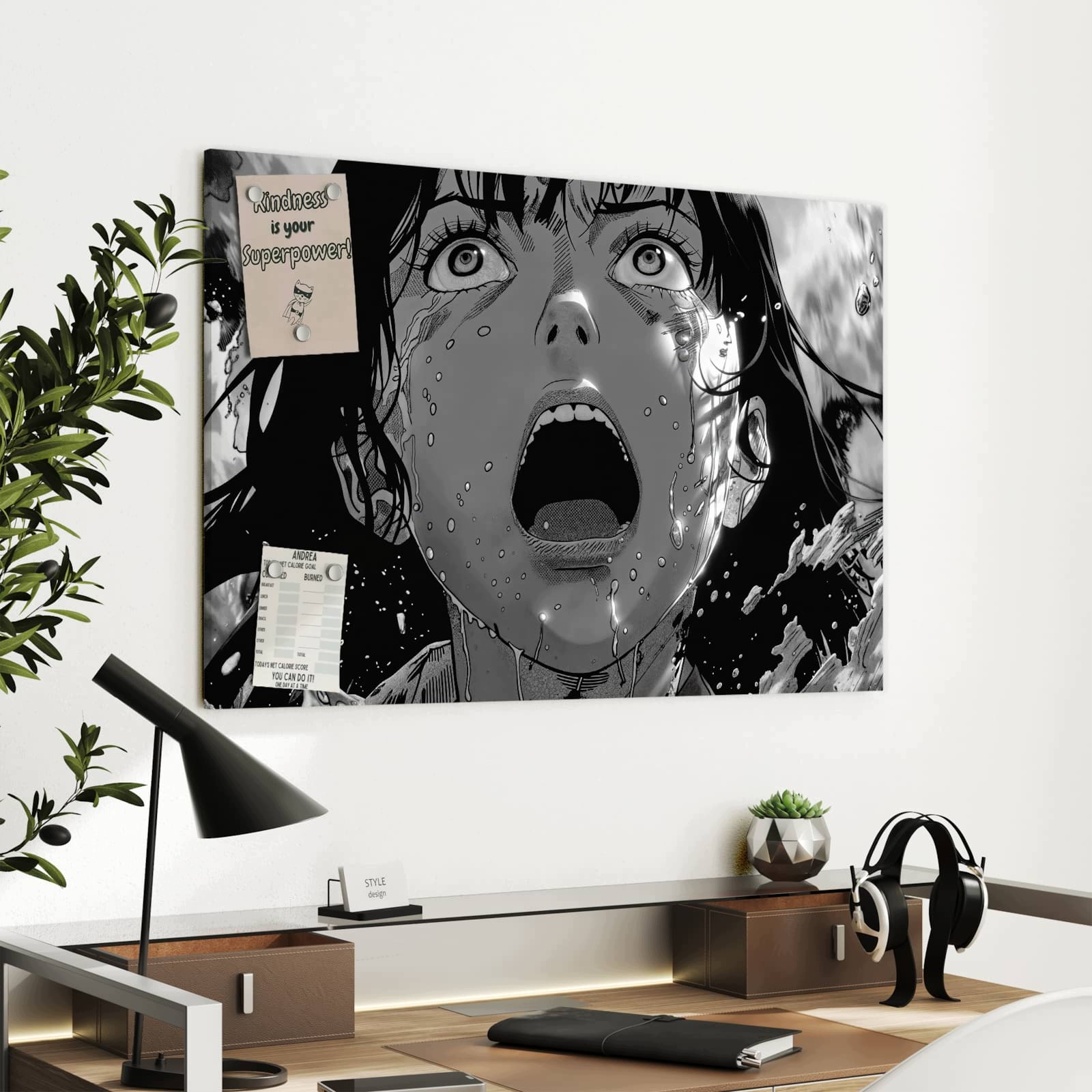 Magnetická tabule Křičící Wyraz 90 × 60 cm