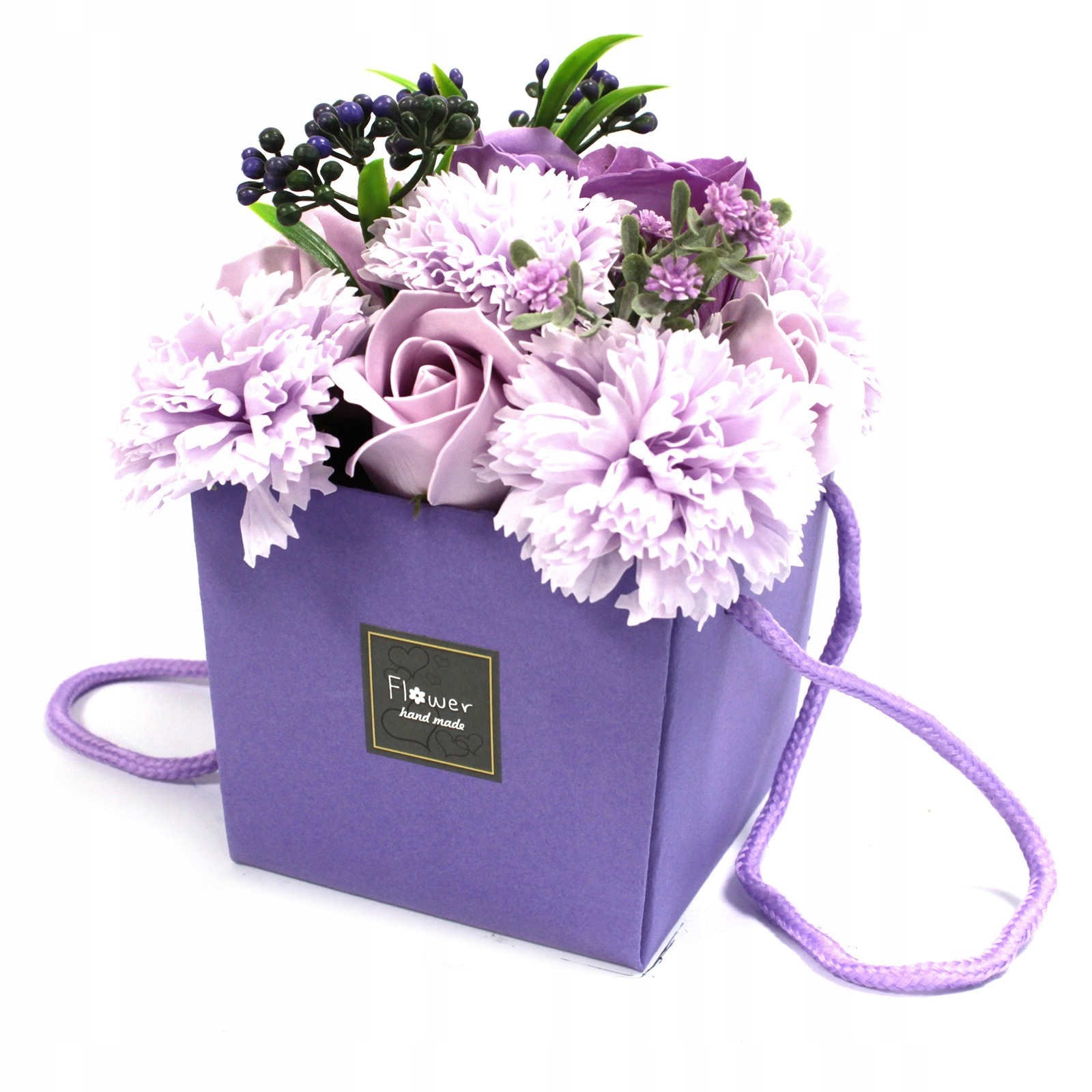 

Mydlany Bukiet Kwiatowy Lawendowe Róże Flower Box